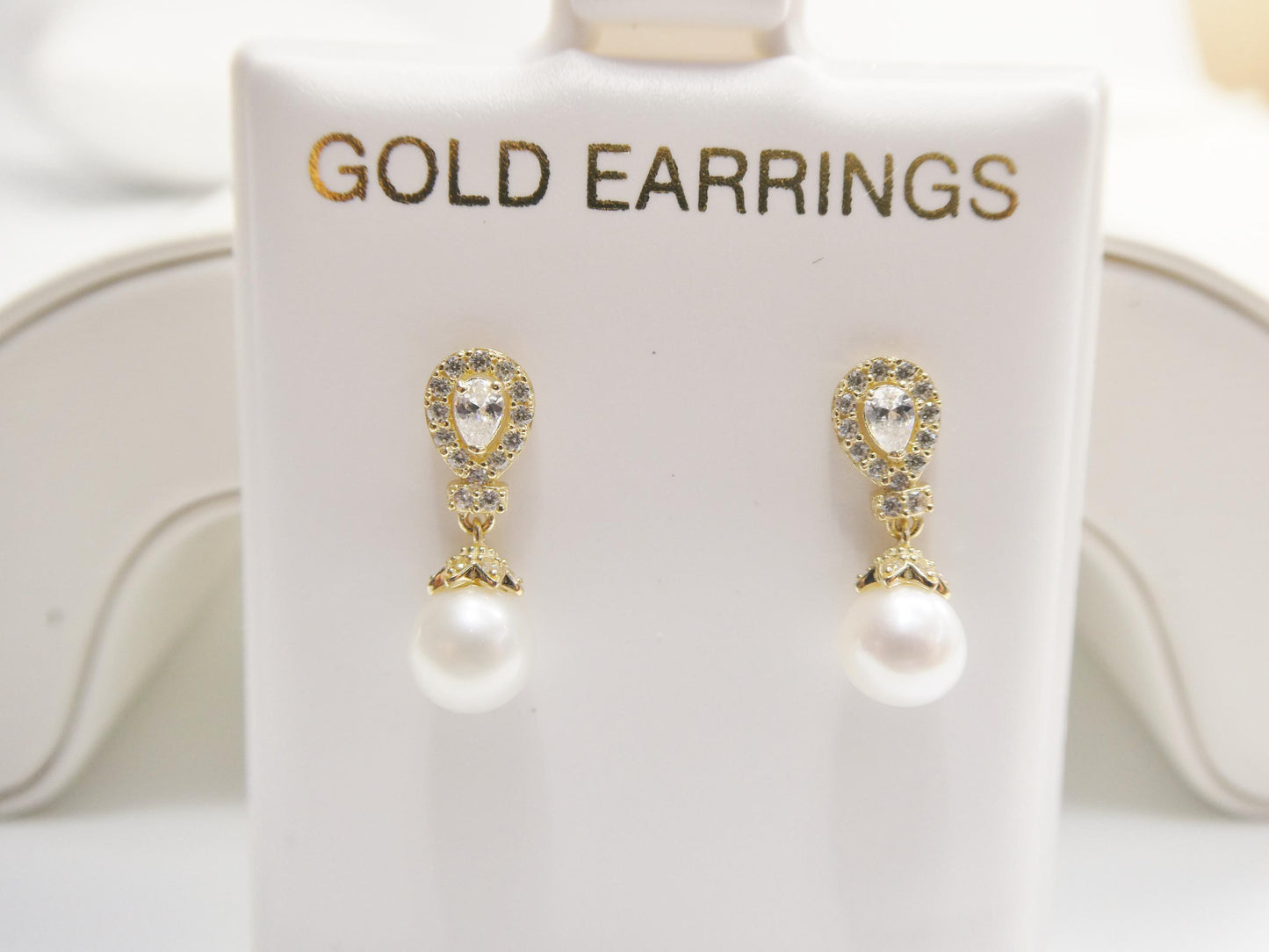 real 10k solid yellow gold cultured freshwater pearl push post earrings