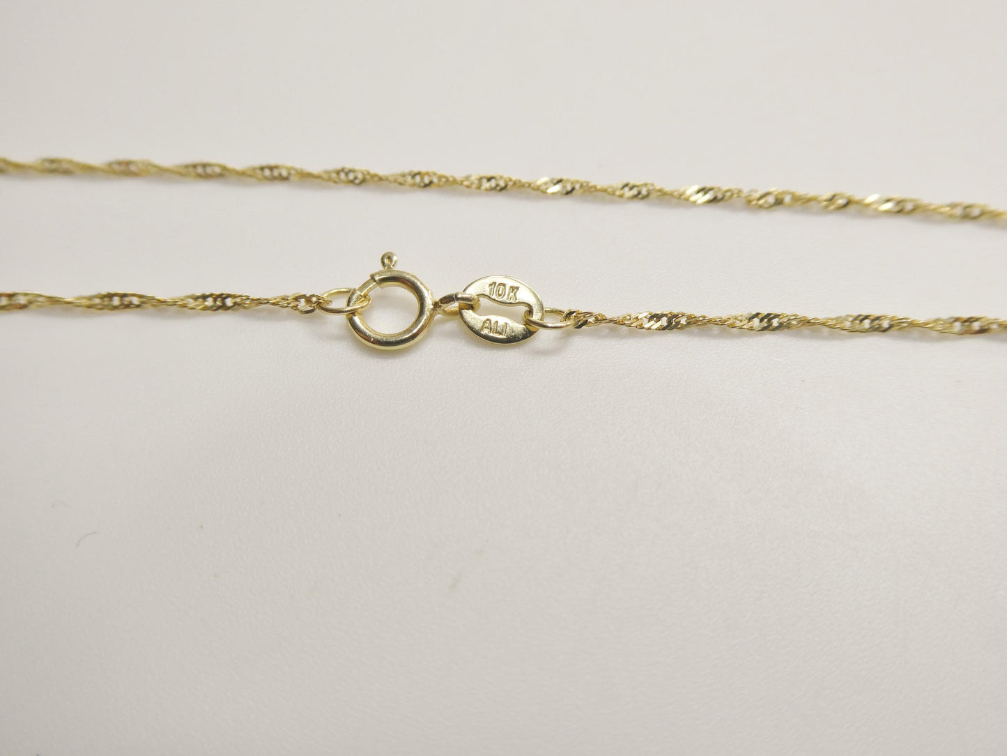 10k Real Solid Yellow Gold 16 Inch Singapore Chain
