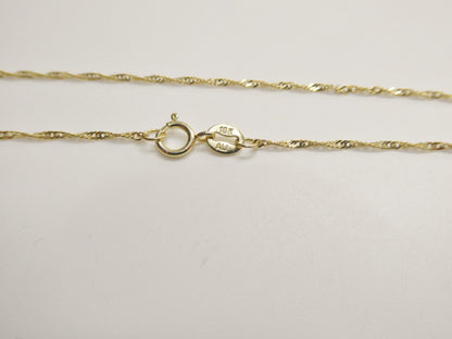10k Real Solid Yellow Gold 16 Inch Singapore Chain
