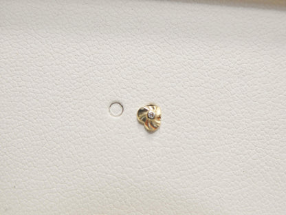 14k Real Solid Yellow Gold Small Heart Nose Rings