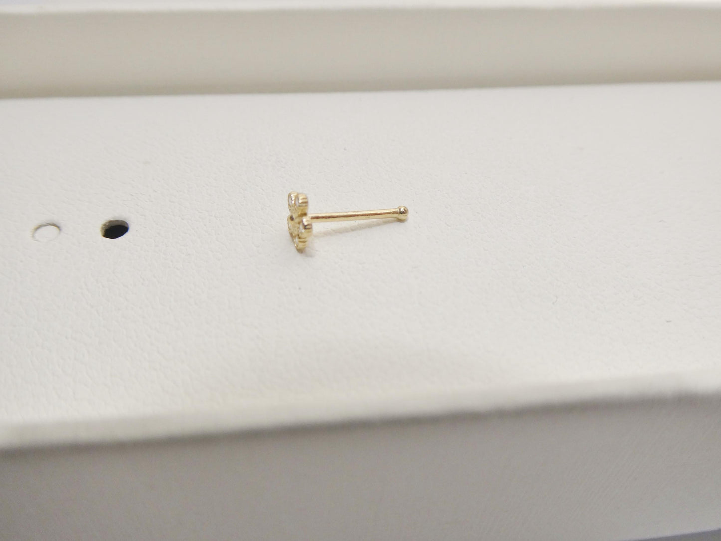 14k Real Solid Yellow Gold Flower Nose Rings