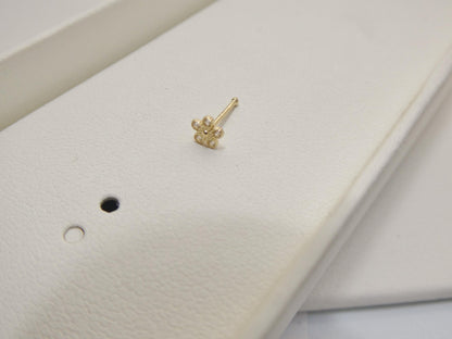 14k Real Solid Yellow Gold Flower Nose Rings