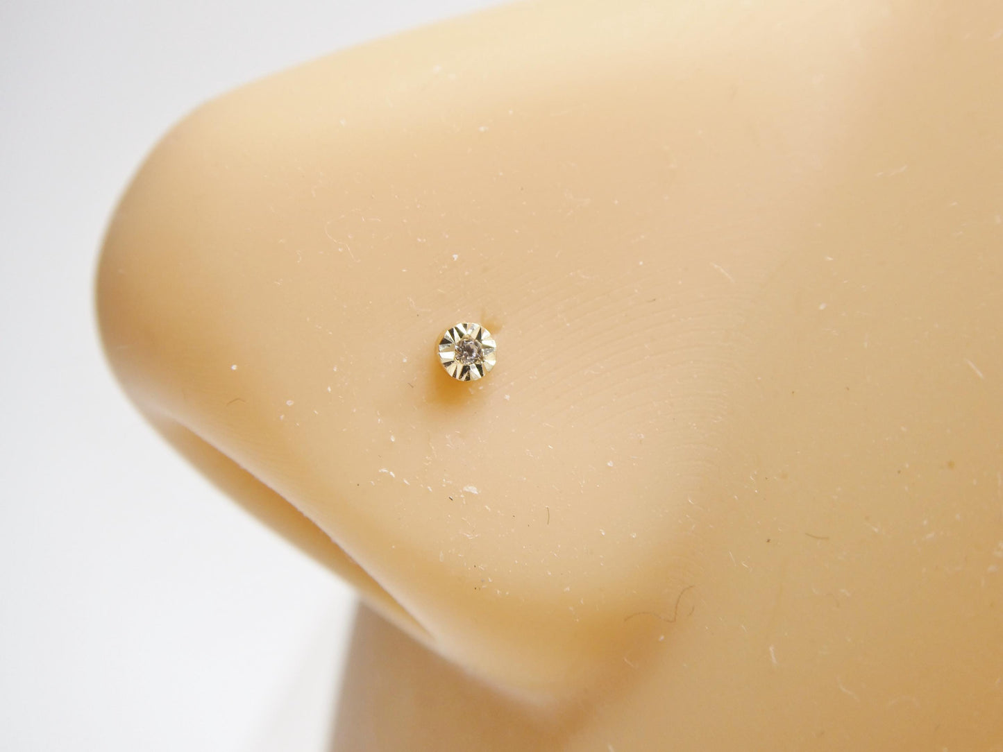 14k Real Solid Yellow Gold Small Tiny Nose Rings