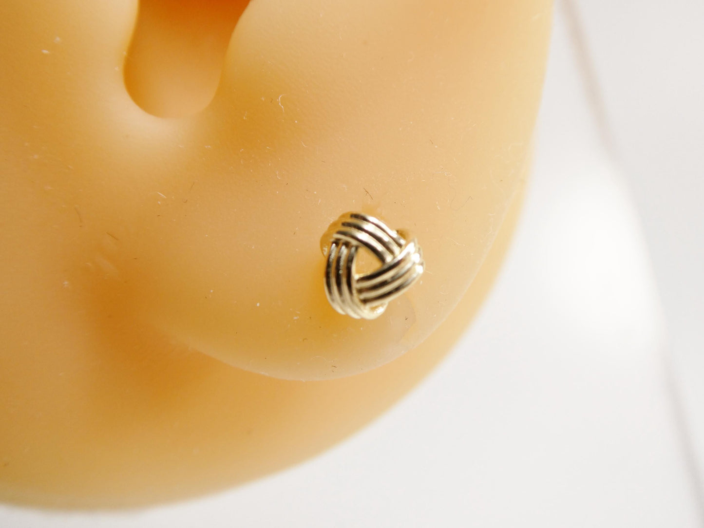 Real 10k Solid Yellow Gold Push Post Small Love Knot Stud Earrings