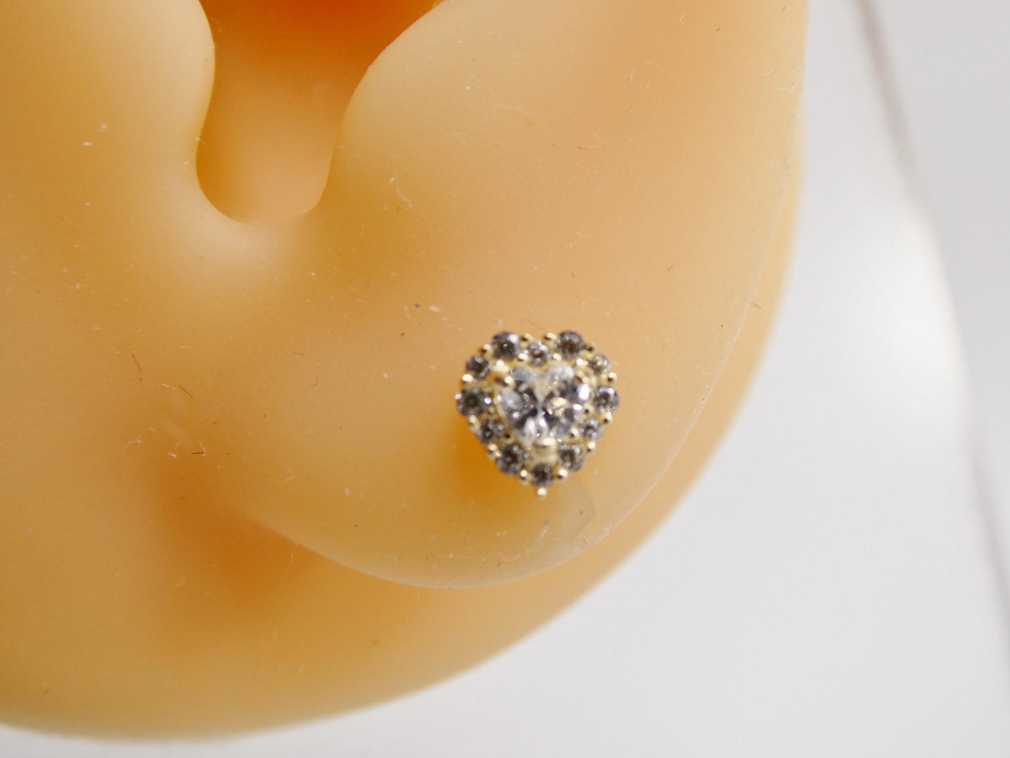 10k Real Solid Yellow Gold Heart Push Back Earrings