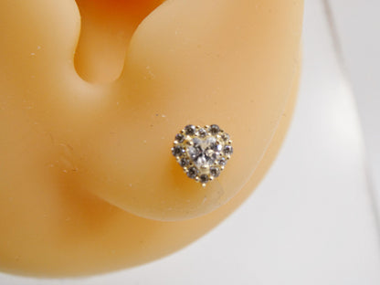 10k Real Solid Yellow Gold Heart Push Back Earrings