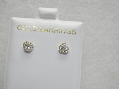 10k Real Solid Yellow Gold Heart Push Back Earrings