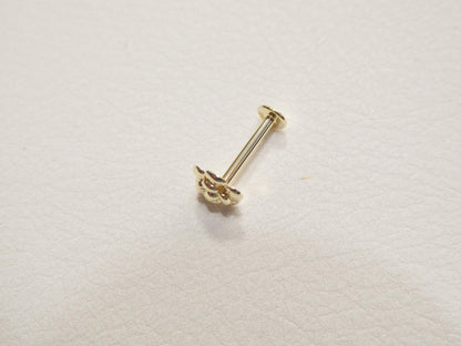 14k Real Solid Yellow Gold Cartilage Flower Body Ring Piercing
