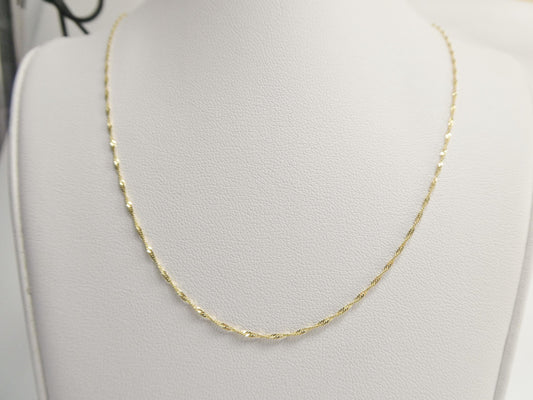 10k real solid yellow gold 16 inch Singapore chain