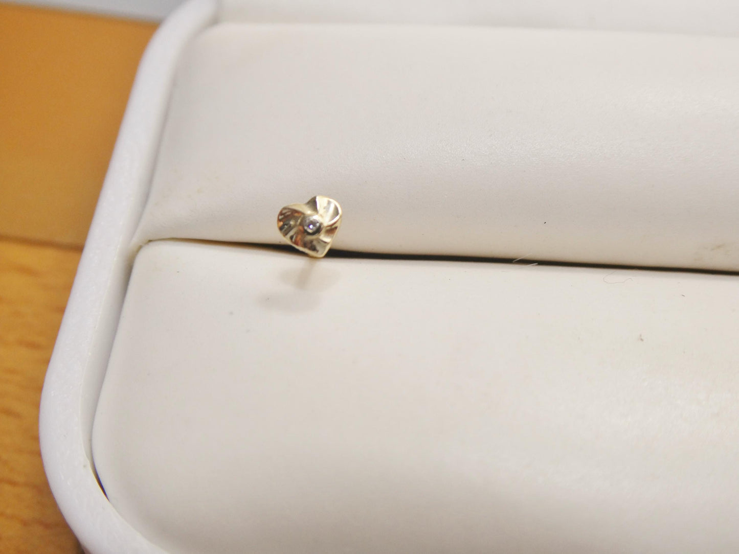 14k Real Solid Yellow Gold Small Heart Nose Rings