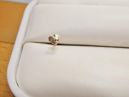 14k Real Solid Yellow Gold Small Heart Nose Rings