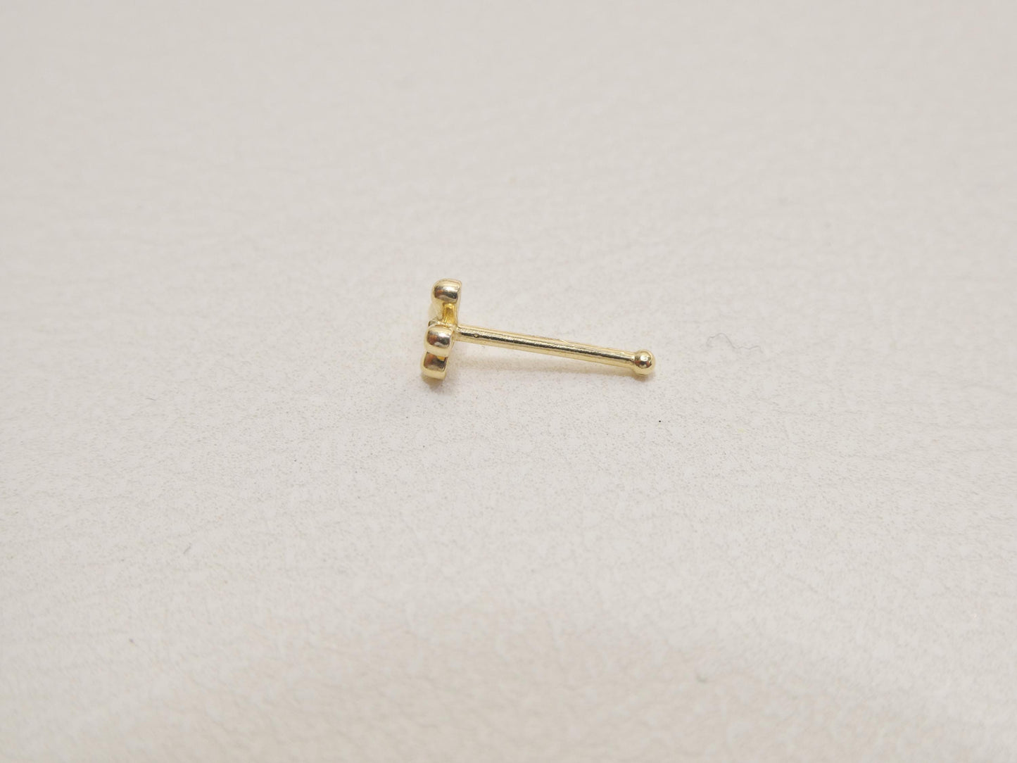 14k Real Solid Yellow Gold Cross Nose Rings