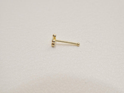 14k Real Solid Yellow Gold Cross Nose Rings