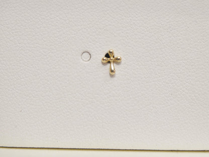 14k Real Solid Yellow Gold Cross Nose Rings