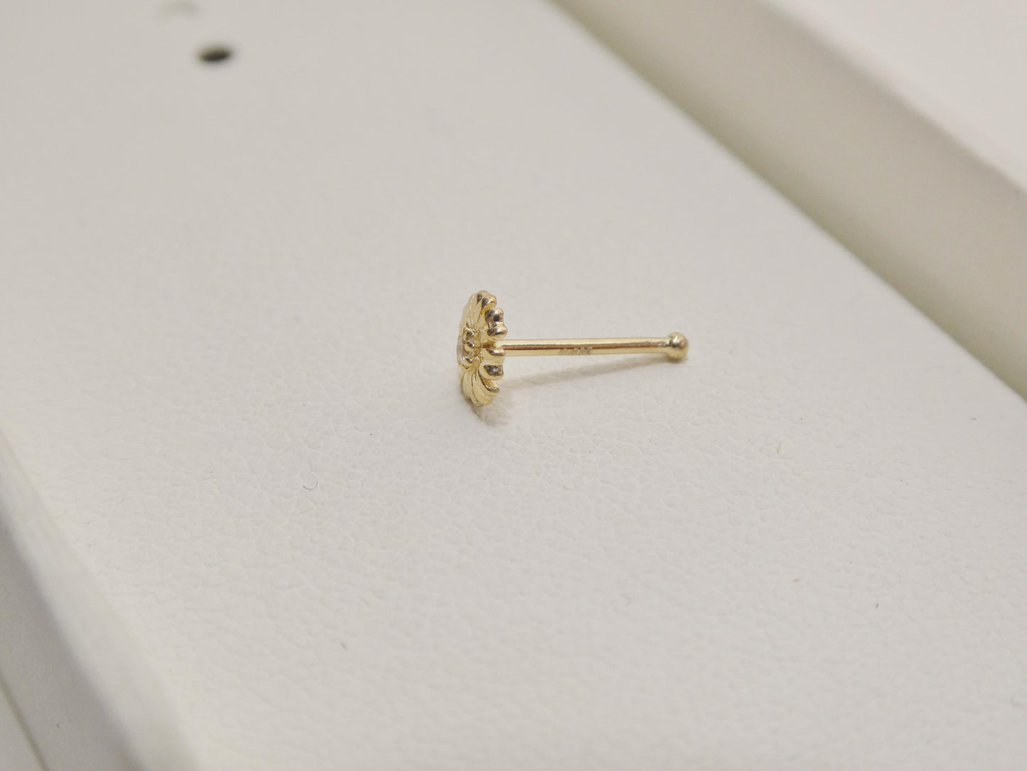 14k Real Solid Yellow Gold Flower Nose Rings