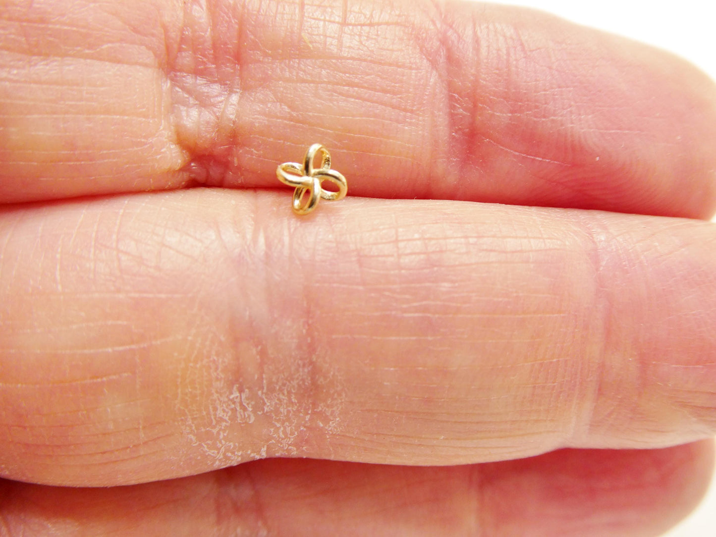 14k Real Solid Yellow Gold Flower Nose Rings