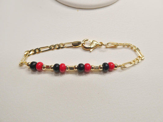 azabache boy girl baby bracelet 18k gold filled figaro bracelet