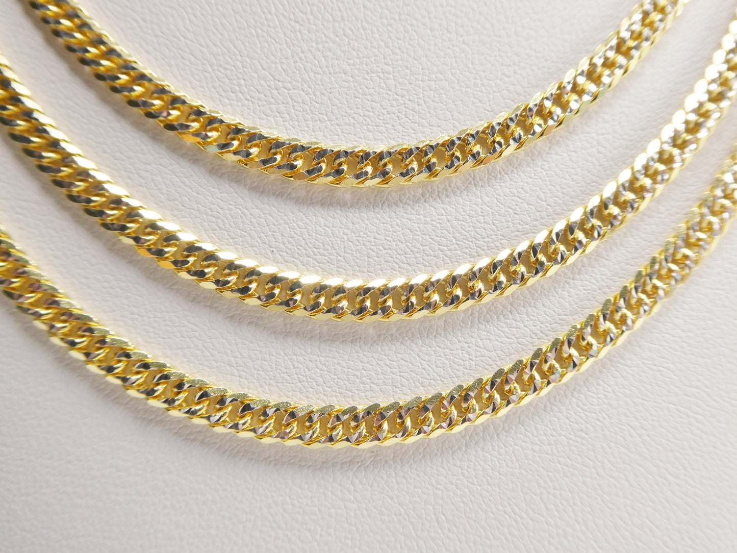 Real 925 Sterling Silver 4mm Double Link Diamond Cut Chain Necklace