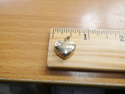 14k Real Solid Yellow Gold Polish Heart Charm Pendent