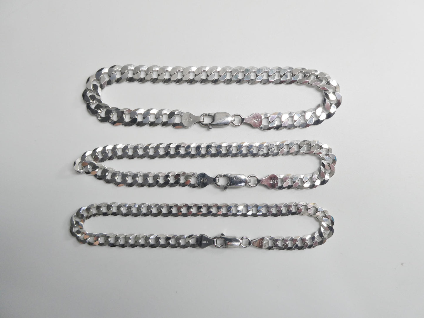Real 925 Sterling Silver 8 Inch Curb Bracelet
