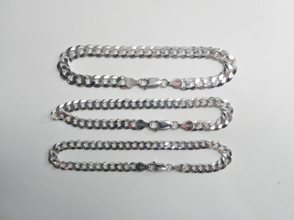 Real 925 Sterling Silver 8 Inch Curb Bracelet