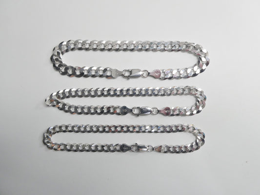 real 925 sterling silver 8 inch curb bracelet