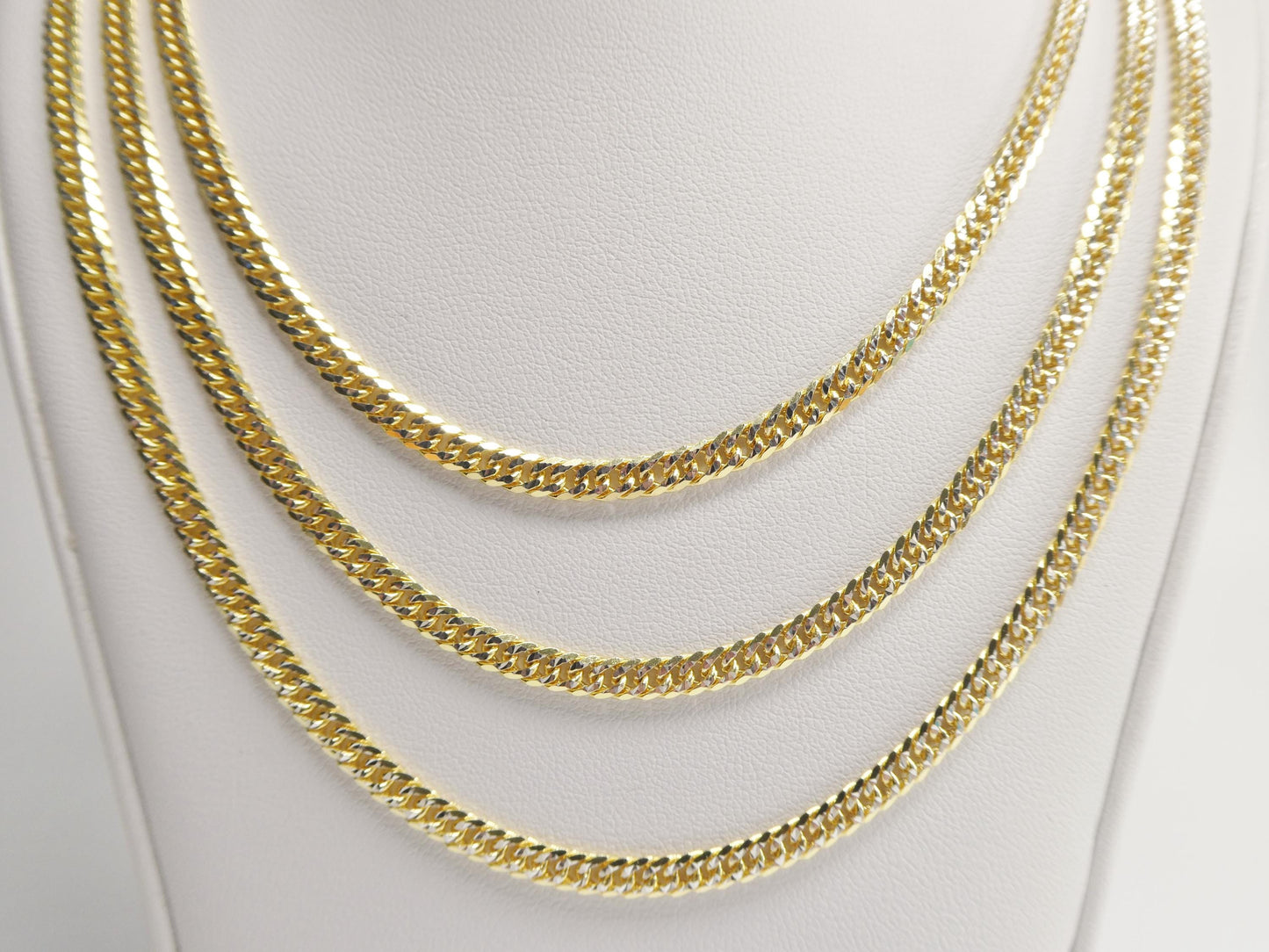 Real 925 Sterling Silver 4mm Double Link Diamond Cut Chain Necklace