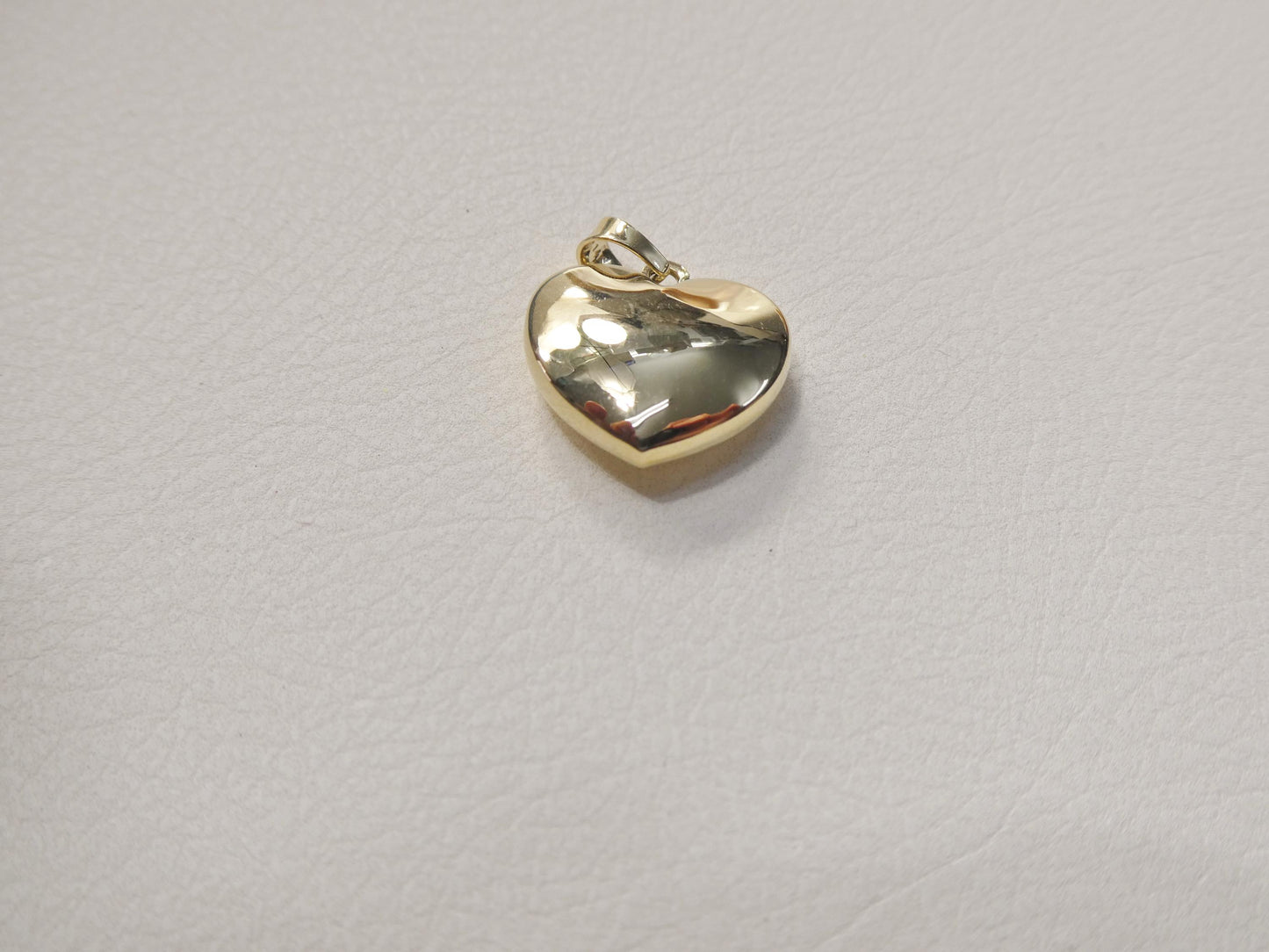 14k Real Solid Yellow Gold Polish Heart Charm Pendent