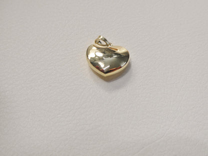 14k Real Solid Yellow Gold Polish Heart Charm Pendent
