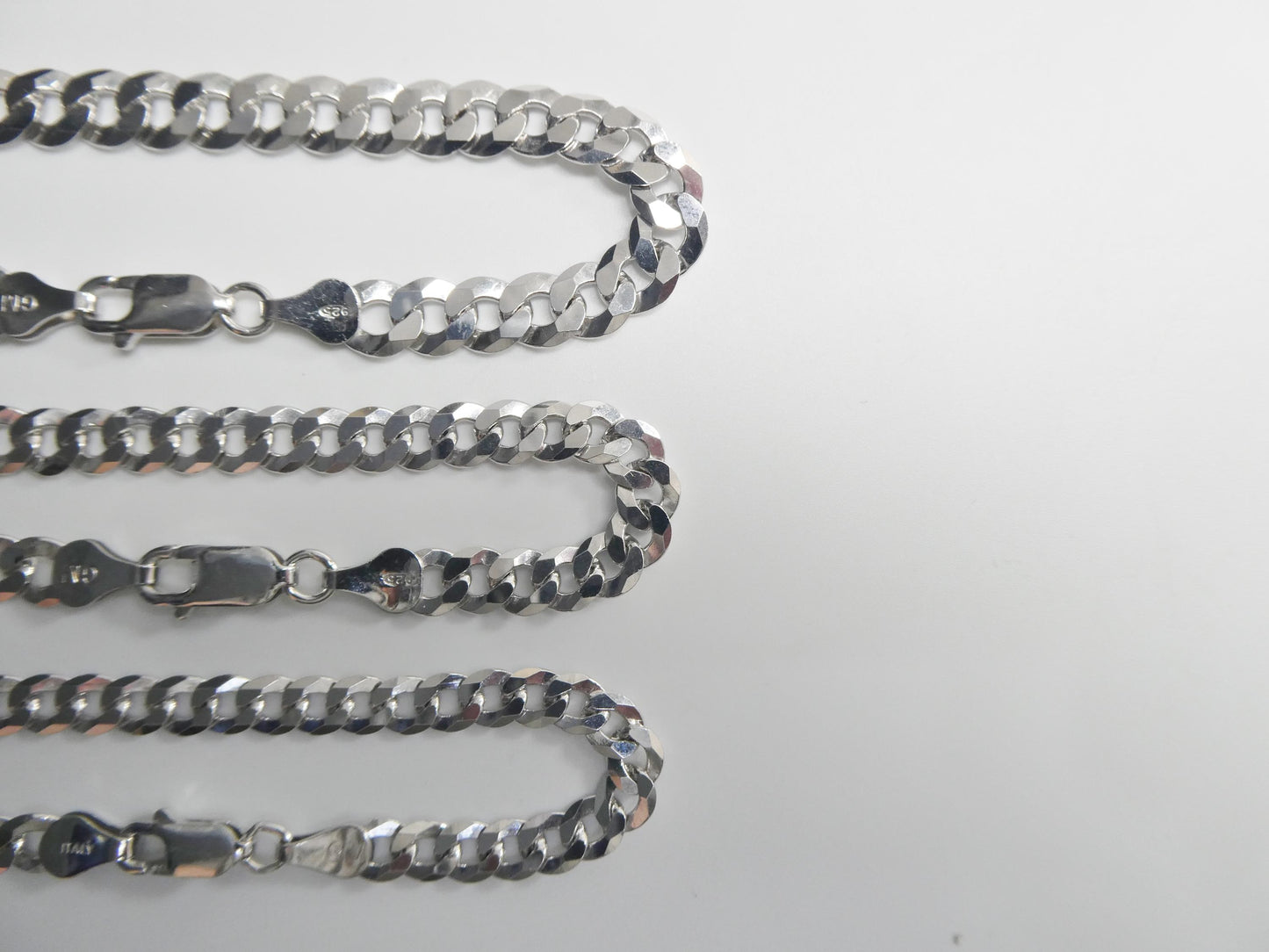 Real 925 Sterling Silver 8 Inch Curb Bracelet