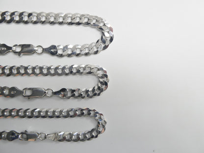 Real 925 Sterling Silver 8 Inch Curb Bracelet