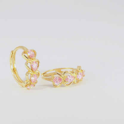 Real 10k Solid Yellow Gold Fancy Hoop Huggies Leaf Earrings