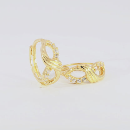 Real 10k Solid Yellow Gold Fancy Hoop Huggies Earrings