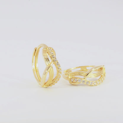 Real 10k Solid Yellow Gold Fancy Hoop Huggies Leaf Earrings