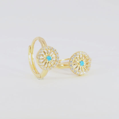 Real 10k Solid Yellow Gold Fancy Hoop Huggies Earrings